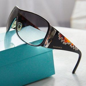 Tiffany & Co Sunglasses LIMITED EDITION TF 3010B BLACK BROWN AVIATOR